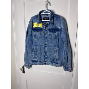 Members Only x Nickelodeon Spongebob Denim Jacket Men's Large Graphic Trucker